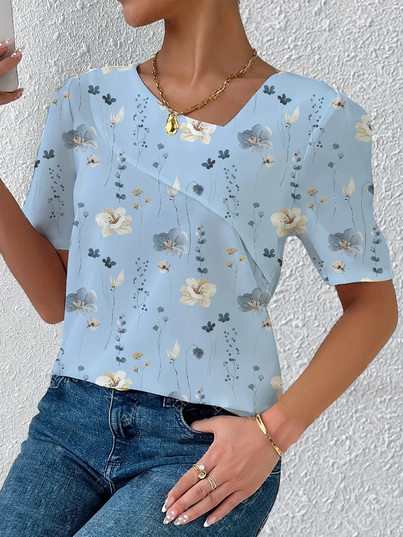 Elegant Loose Blouse Woman Fashion Temperament Long Sleeve Shirt Printed Casual Holiday Top 250514