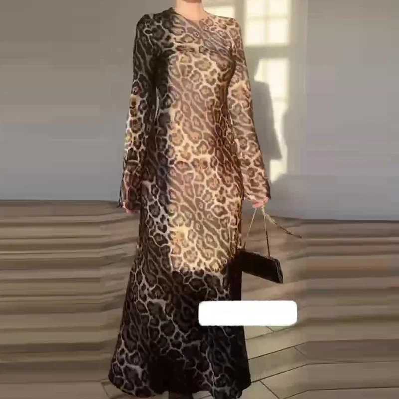 Women Back Lace-up Slim Fit Dresses Fashion Solid Color Floor-length Dress Female Commuter Party Gown Flared Long Sleeves FrockXJ250514