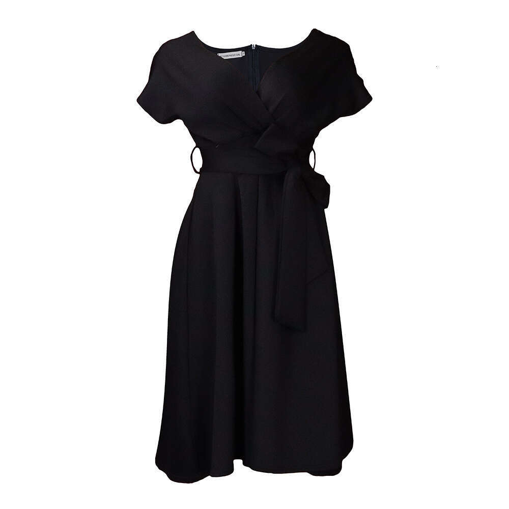 Women's Wear New Women's Short Sleeve V-Neck Off Shoulder Large Swing Evening Dress