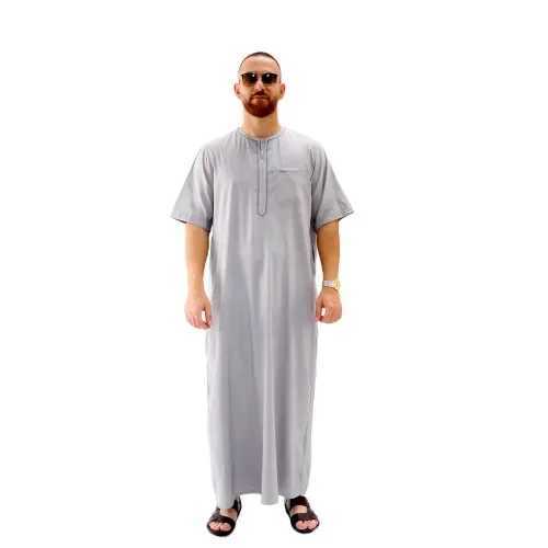 Europe and the United States men large size Arab ethnic robe long short sleeve Middle East Islamic Dubai simple casual Muslim X250514