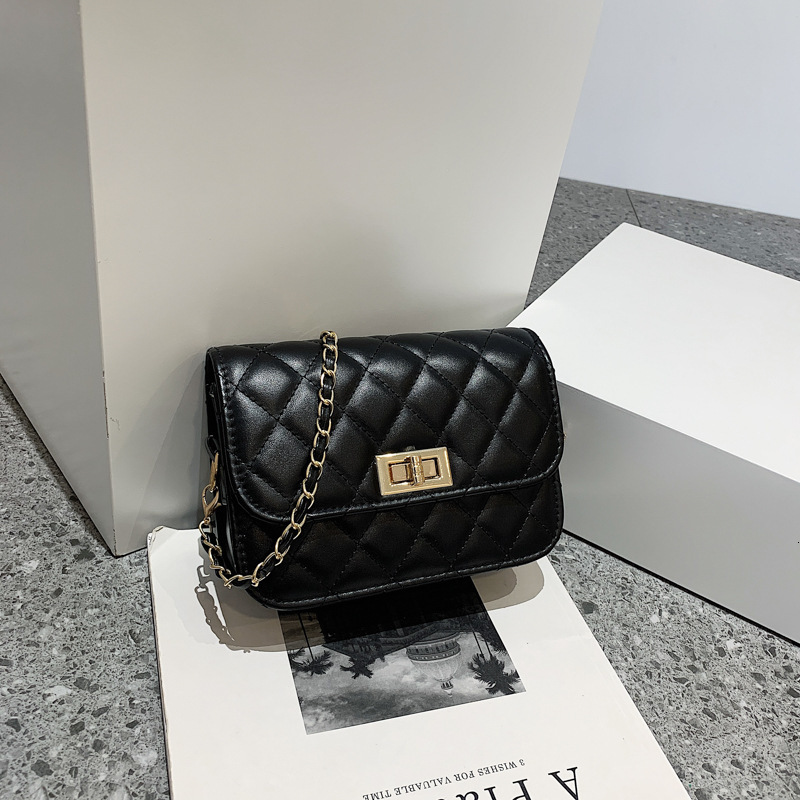 Free Delivery Designer Bag Korean Version Internet Famous Women's 2025 New Trend Fashion Leisure Diamond Grid Chain Single Shoulder Crossbody Sma