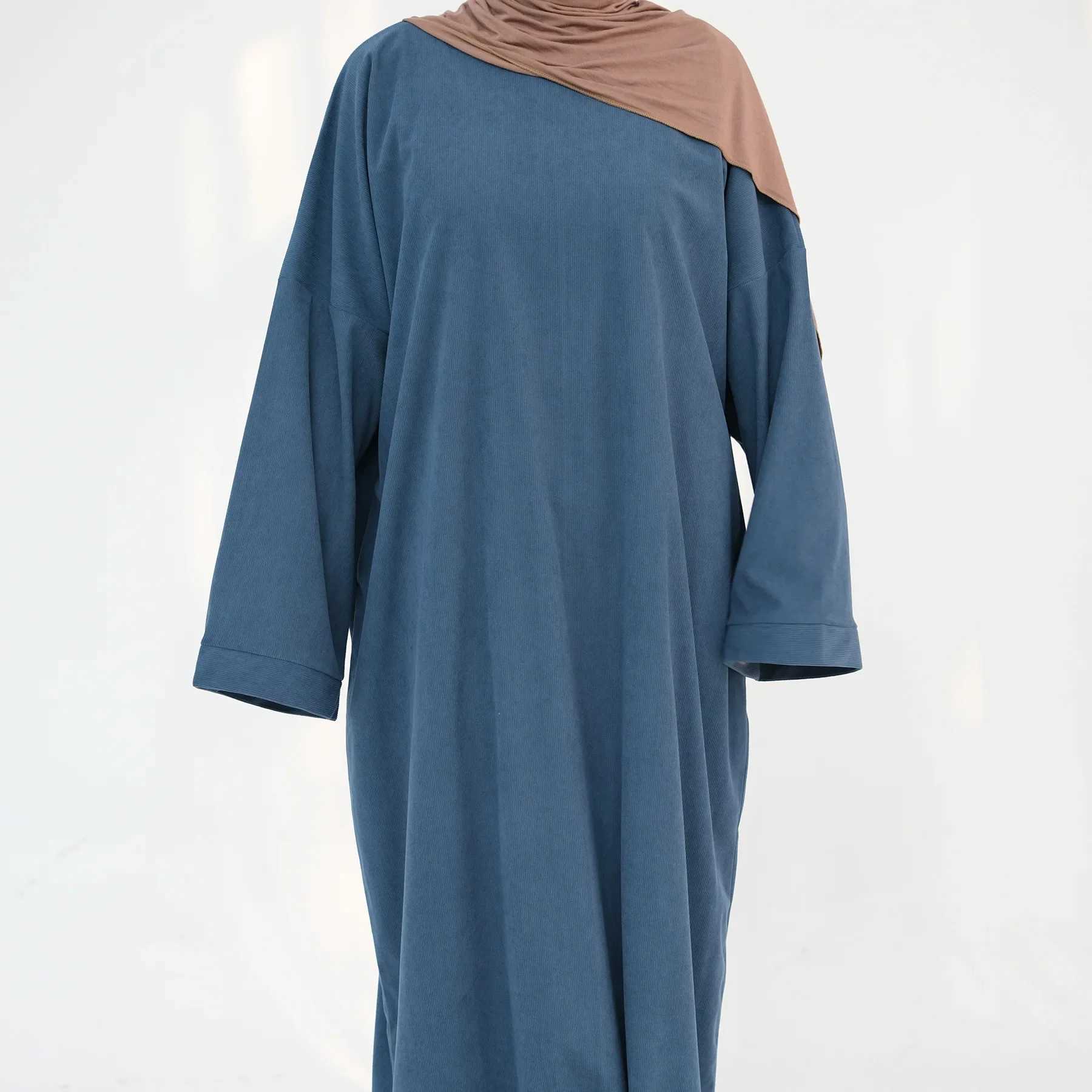 2024 Winter Dubai Women Corduroy Abaya Dress Ramadan Eid Arabic Modest Muslim Clothing Islam Party Jalabiya Fashion Turkey Robe X250514