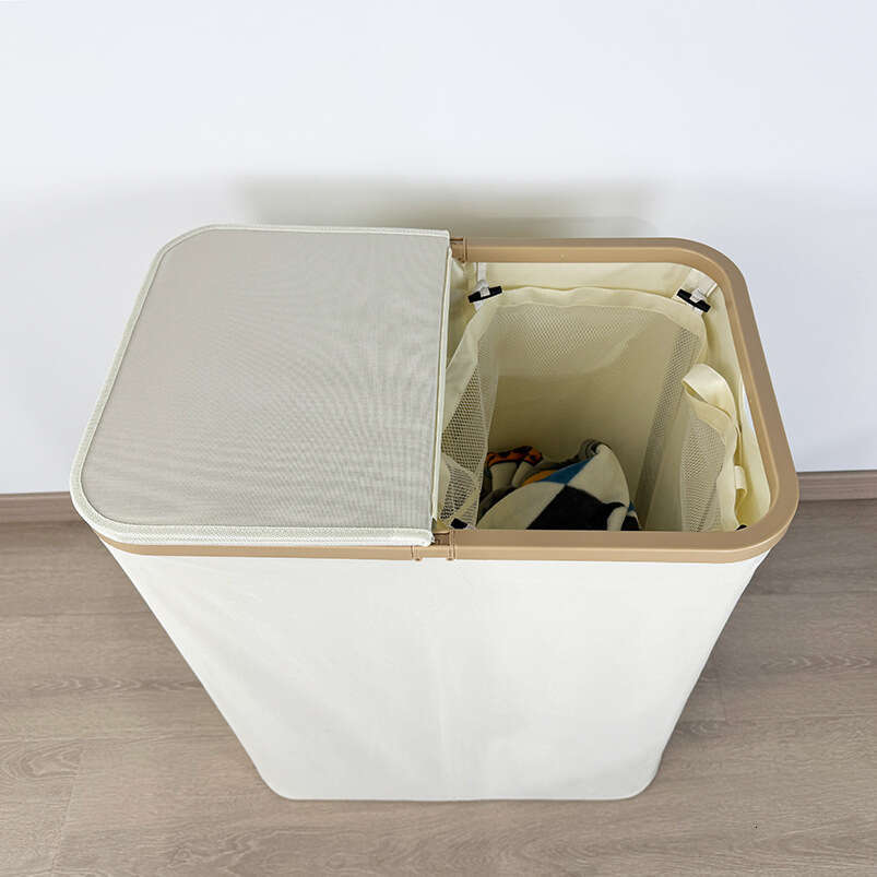 Oxford cloth double open lid dirty clothes waterproof large capacity plastic laundry beverage bottle recycling basket