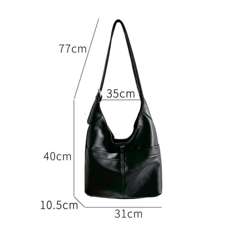 Simple Soft PU Leather Vintage Casual Tote 2025 Women's Large Capacity Shoulder Female Daily Work Commuting Bag Bolsos