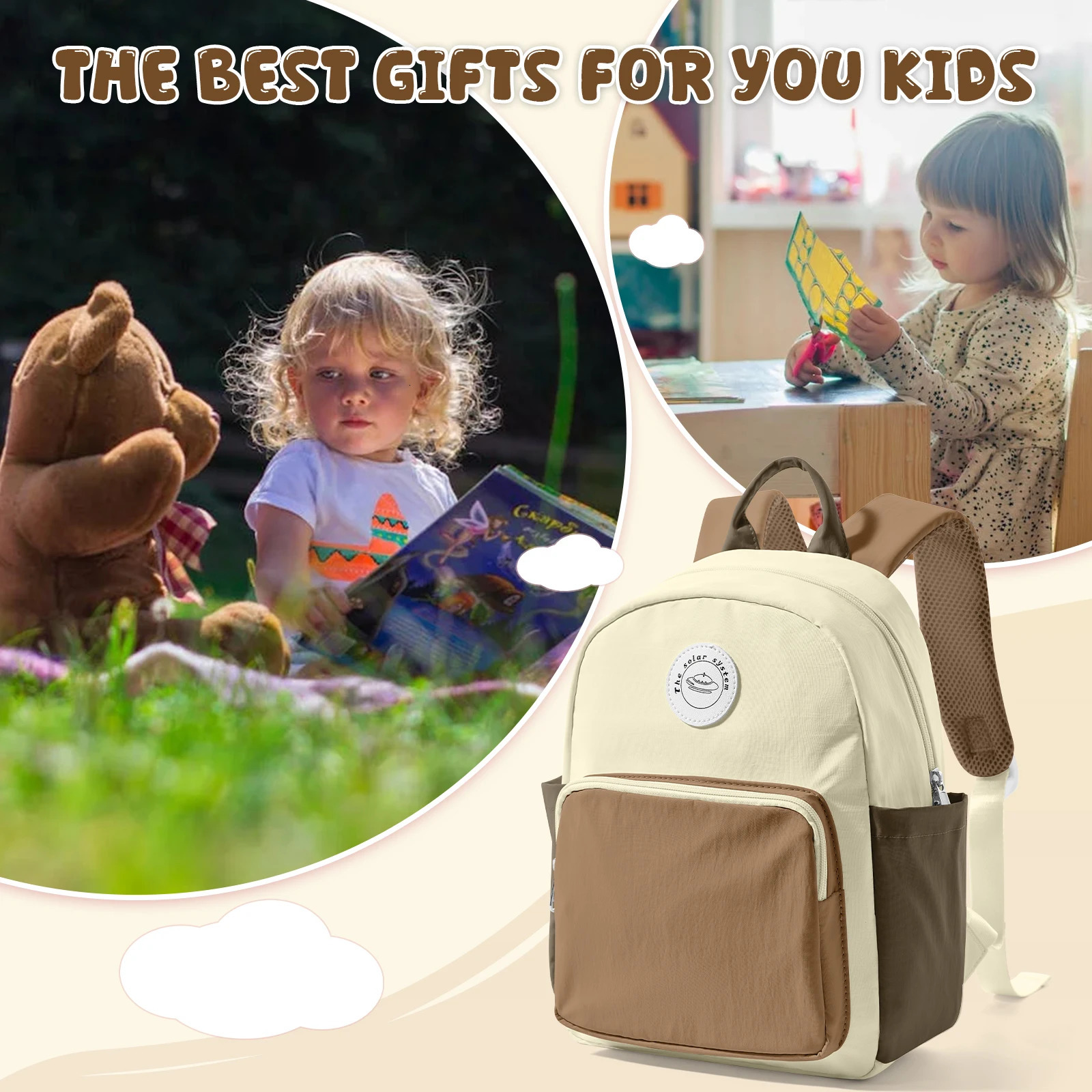 Childrens Backpack Colorful and Lightweight Schoolbag for Kindergarten KidsToddler Waterproof Cute School Backpack Travel Bag 250514