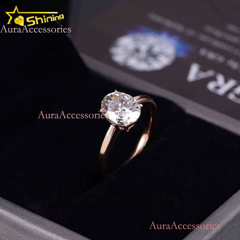 Lab Grown Engagement Rings 14K Solid Rose Gold Salitaire Dias Plain Band Symple Design Ring