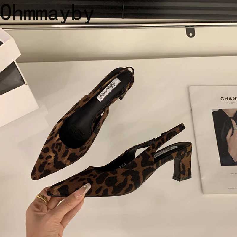 Summer Thick Heel Women Sandals Fashion Leopard Print Shoes Design Style Party Dress Sandals Shoes W250514