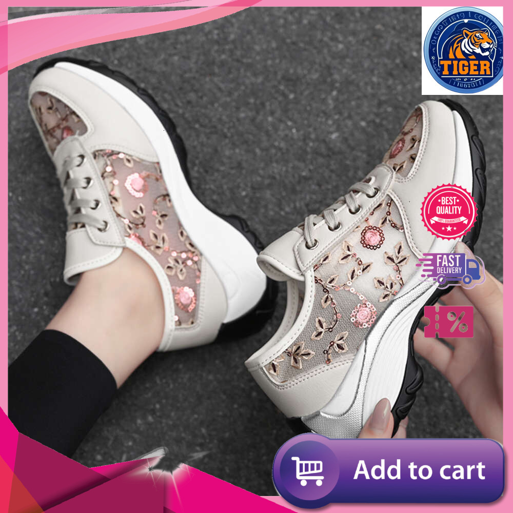 Ddmytiger Casual New Spring Autumn Shoes Fashion Embroidered Breathable Flower Lace Up Women Sneakers Outdoor