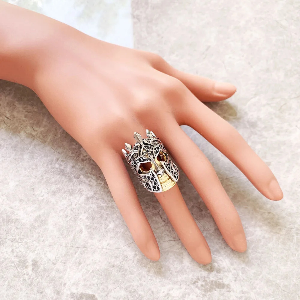 Skull Knight RingEurope Style Vintage Fine Jewerly For Men Women Fantasy Gift In 925 Sterling Silver 250509