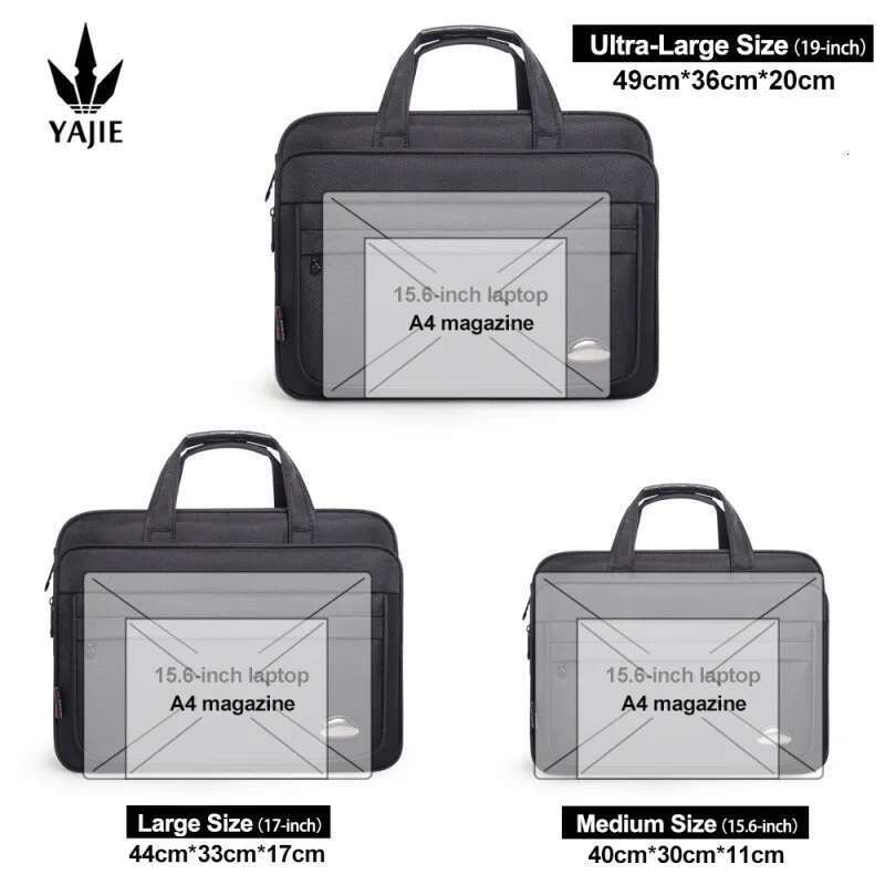 Large Capacity Briefcase Men Business 15.6 inch 17" 19" Laptop Shoulder Bags Canvas Handbags Notebook Bag messenger