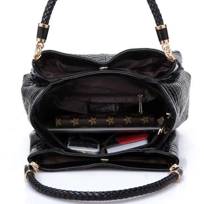 Ladies Hand Purse Fashion Shoulder Bolsa Sac Crocodile Famous Designer Brand Bags Women Leather Handbags