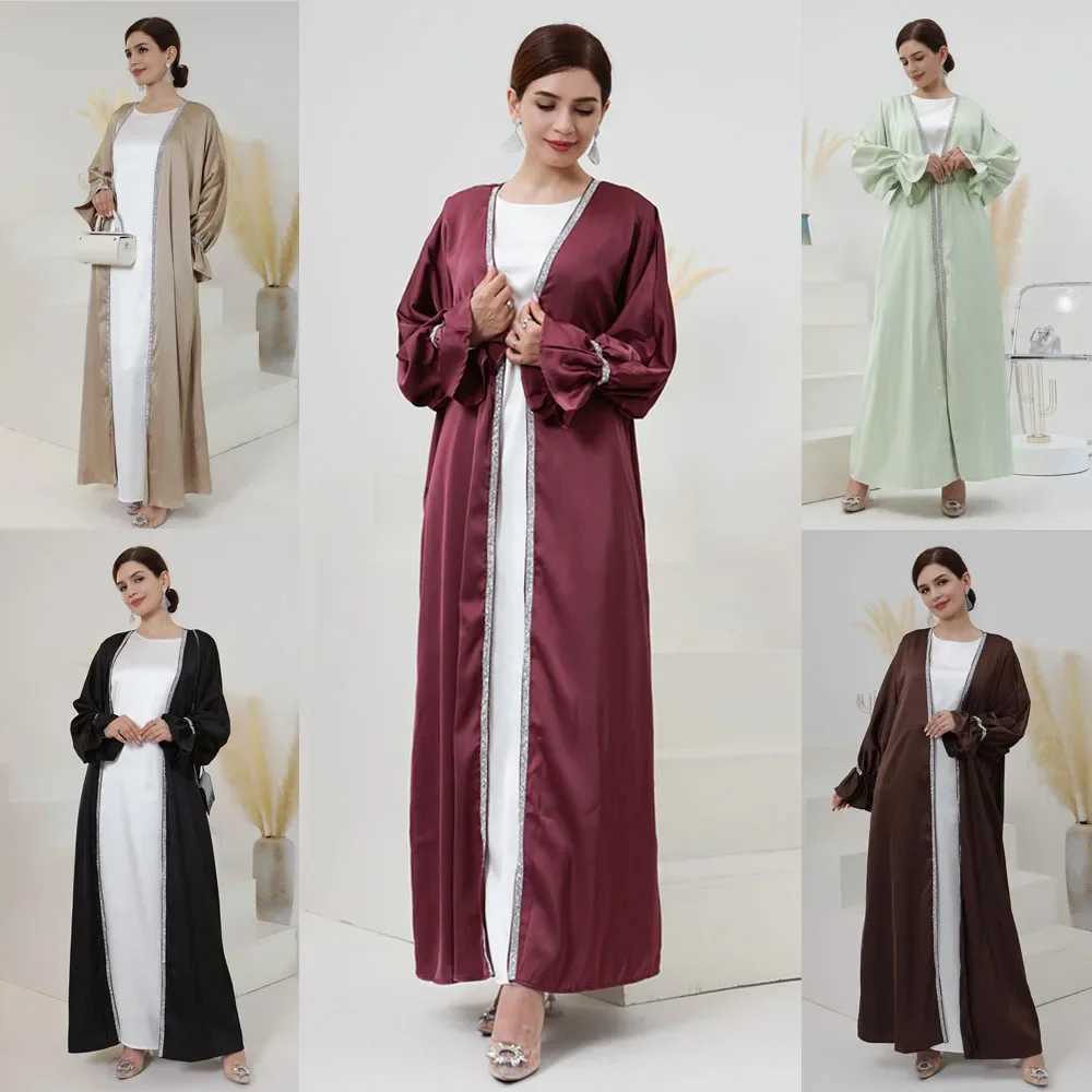Eid Caftan Party Dress Muslim Women Beading Open Abaya Cardigan Long Maxi Robe Dubai Arabic Kaftan Ramadan Kimono Kaftan Vestido X250514