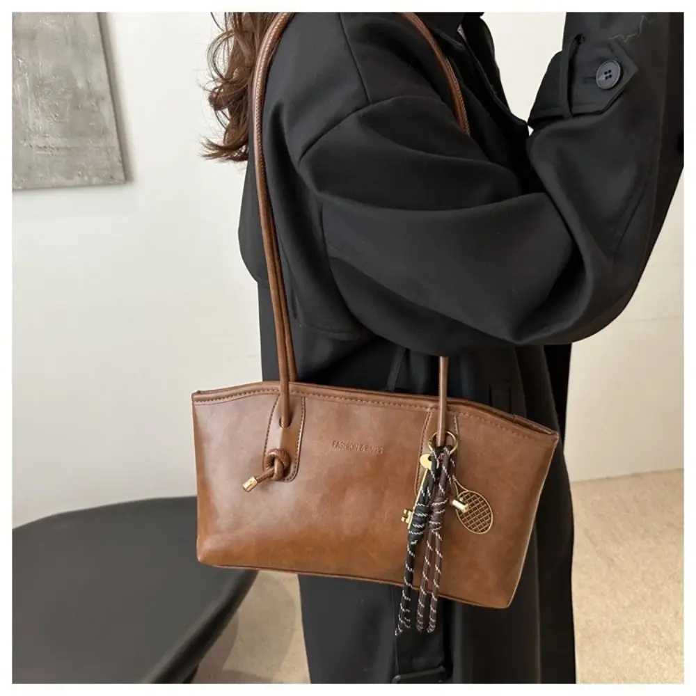 Y2K Trend PU Leather Work Shoder Bag Solid Color Simple Women Crossbody Bag Large Capacity Cmuting Bag Women Z250514