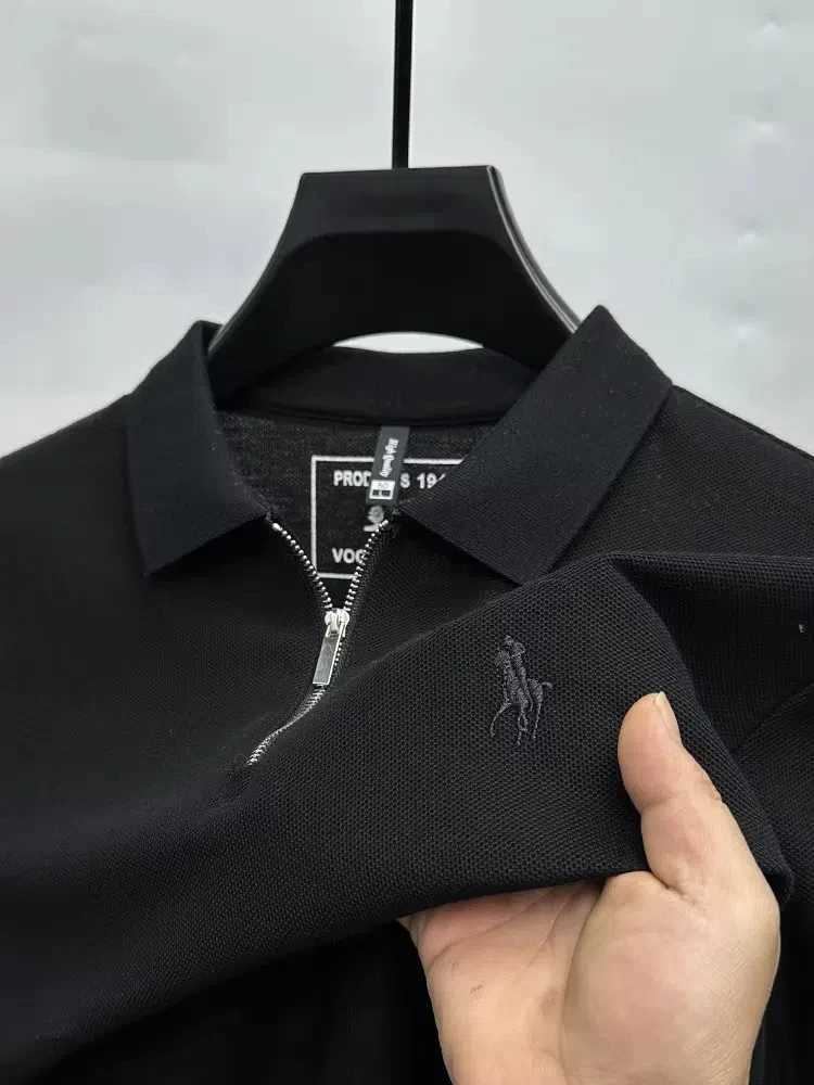 High end brand embroidered mens short slve half zip polo shirt short slve summer breathable business casual T-shirt X250514