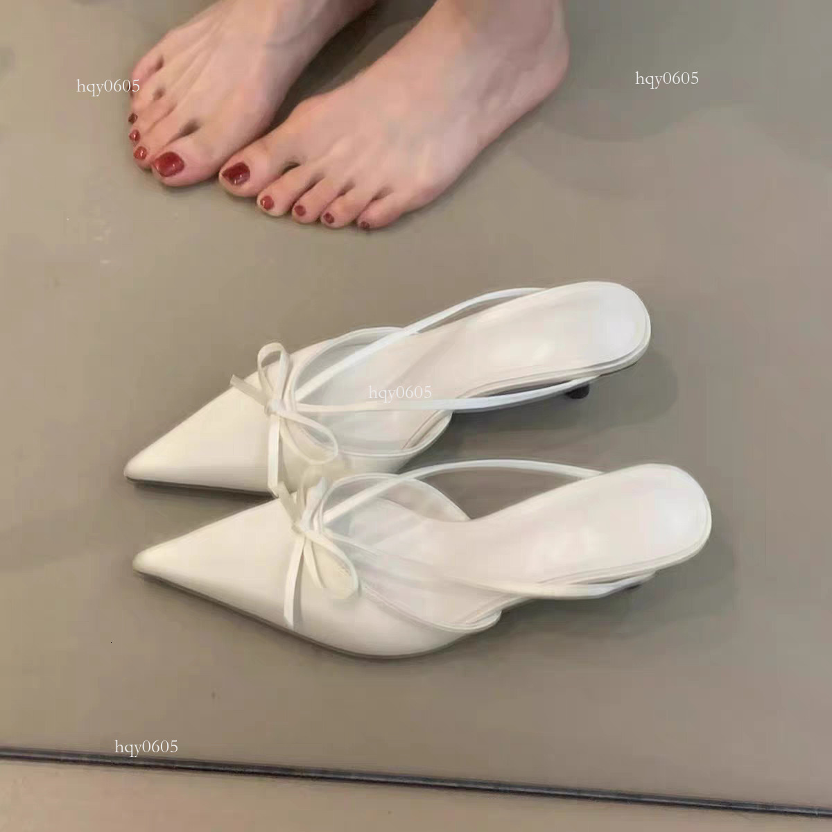 Top brand high-quality new-style designer new shoes French bow toe single shoes 2025 sweet, gentle, elegant satin pointed fine heels high heels new fa
