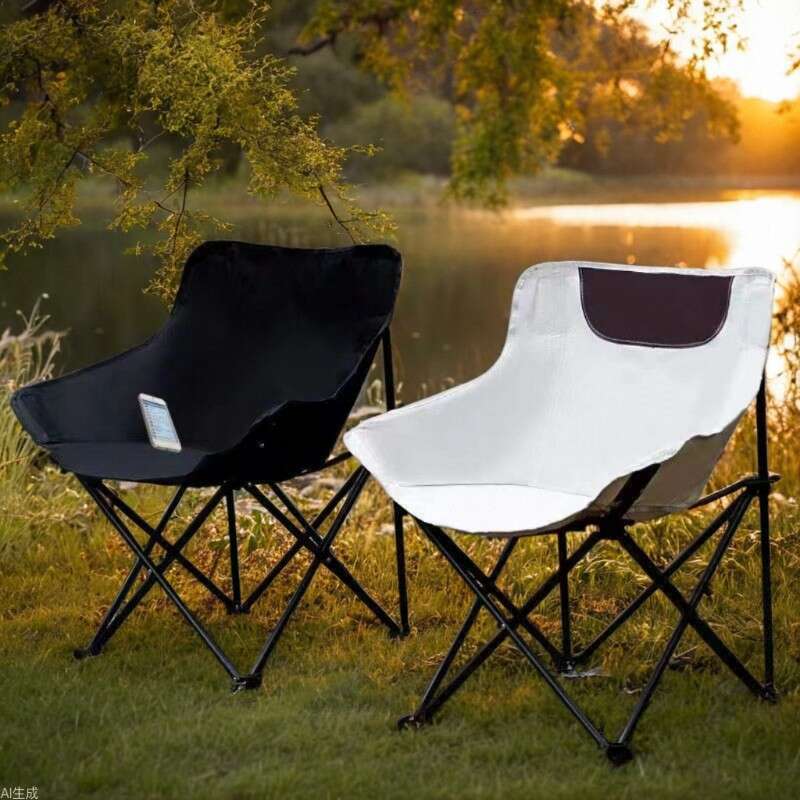 Outdoor portable outdoor small stool, beach chair, camping lightweight folding moon chair
