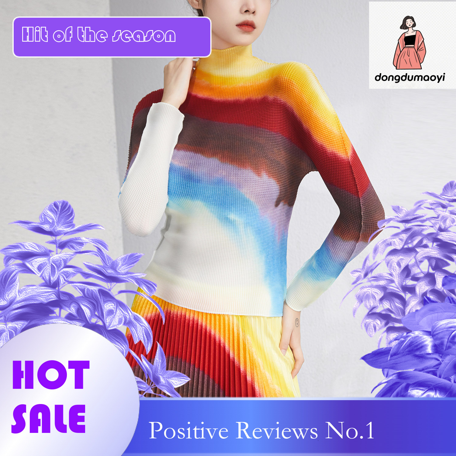dongdumaoyi Two piece set of high-end textured pleated T-shirt women, short sleeved top, half body long skirt, fashionable suit for women to look slim