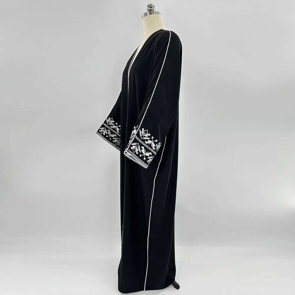 Muslim Women Cardigan Abaya Arab Loose Embroidery Long Dress Kaftan Dubai Party Robe Scarf Coat X250514