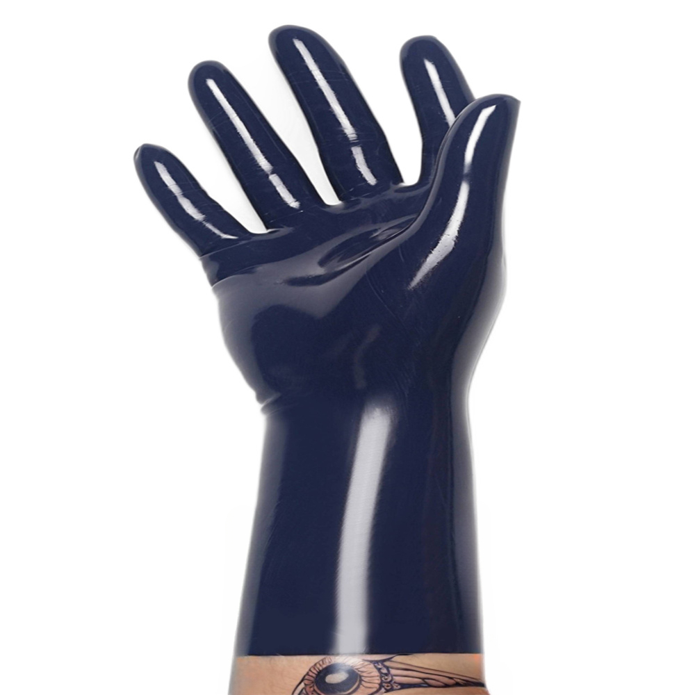 latex fashion men dark blue gloves sexy mask latex catsuits for men handmade costume rubber clubwear rubber catsuit
