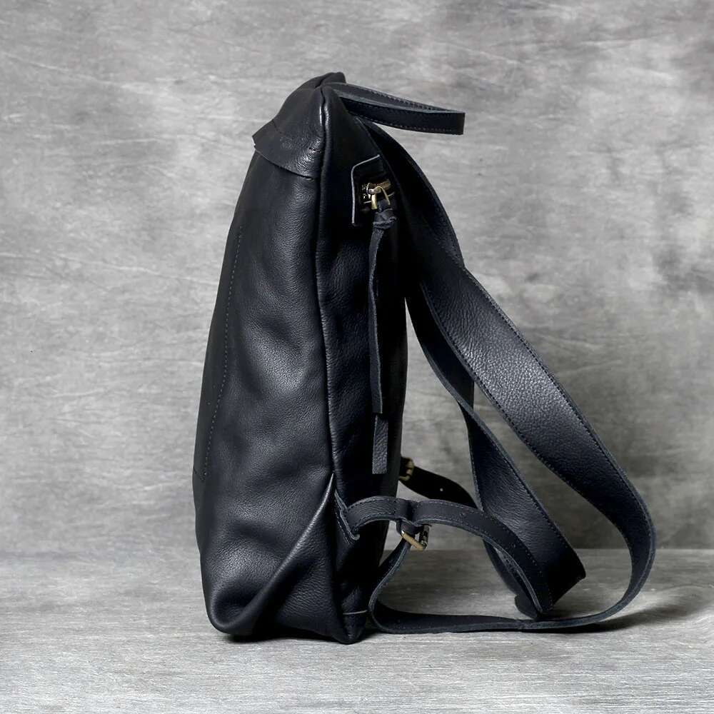 S.WORKER Casual Genuine Backpack Full-Grain Cowhide Leather Laptop Shoulder School Bag Fashion