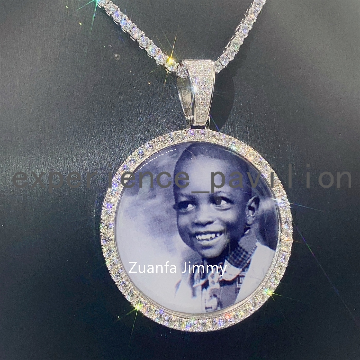 Pass Diamond Tester 925 Silver White Gold Yellow Gold PlateIced Out Hip Hop Style D Color VVS1 Moissanite Photo Pendant Necklace