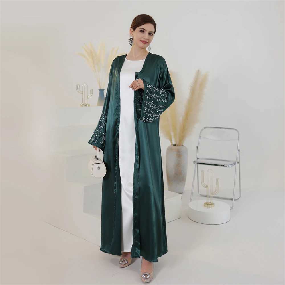 Muslim Beaded Dress Dubai Turkey Kaftan Eid Ramadan Islamic Jalabiya Kimono Cardigan Arabic Open Abayas Femme Musulman Vestidos X250514