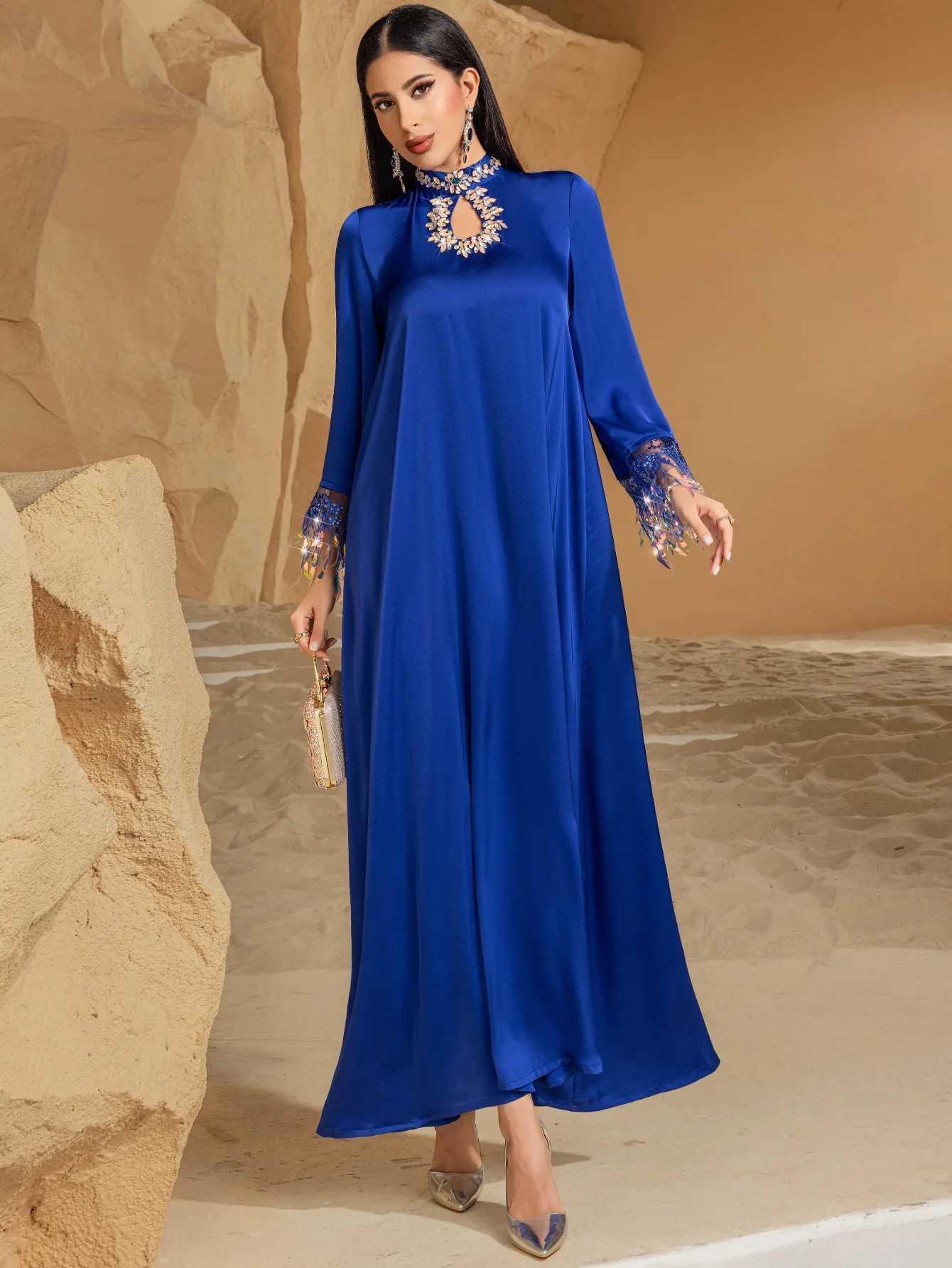 Luxury Diamond Evening Maxi Dresses for Abaya Dubai Formal Dress Elegant Women Gown Eid Djellaba Ka Femme Marocain Caftan X250514