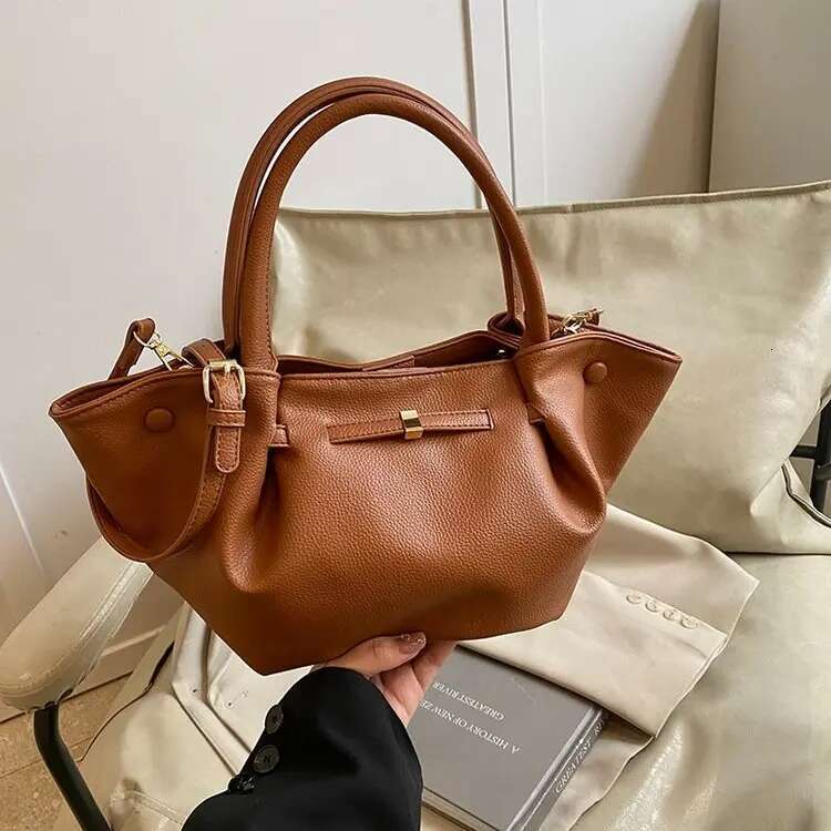 Brand Cloud Dumpling Drawstring Design Women's Adjustable Shoulder Strap Crossbody Handbag Textured Underarm Bag