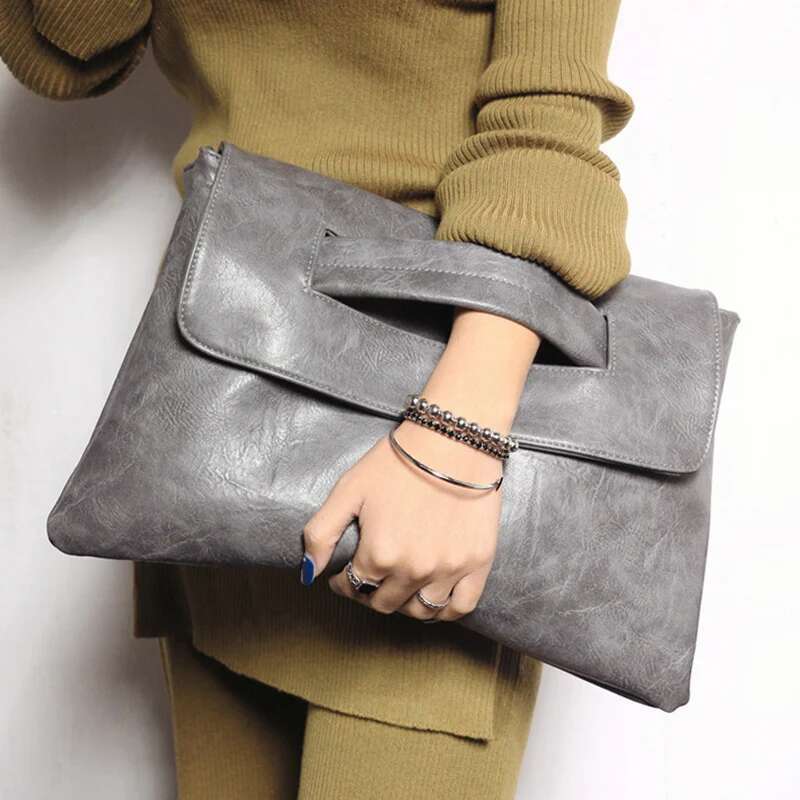 Brand Design Clutches Large PU Leather Crossbody Bags For Women Shoulder Messenger Bag Simple Big Ladies Handbag