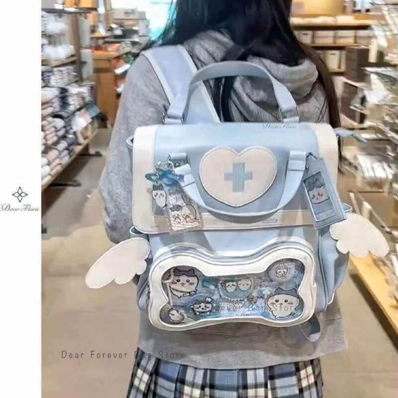 Y2k Cute Clear Ita Women Lolita Backpack Kawaii Girl Shoulder Bag DIY Display Transparent Pocket Japanese Doll Tote Handbags