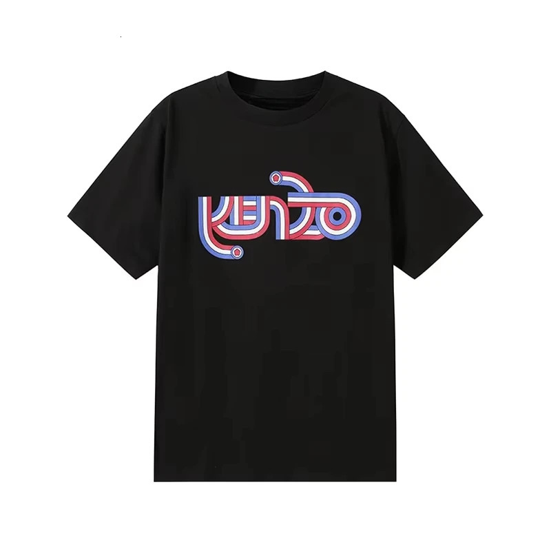 Pattern Printed Tshirt Mens and Womens Casual Short Sleeve Round Neck Cotton High End Neutral Fashion Top 250514