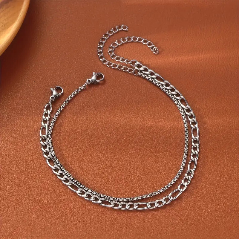 Jewelry Pop Stacked Men's Simple Personalized Flat Chain Bracelet Trendy Handpiece