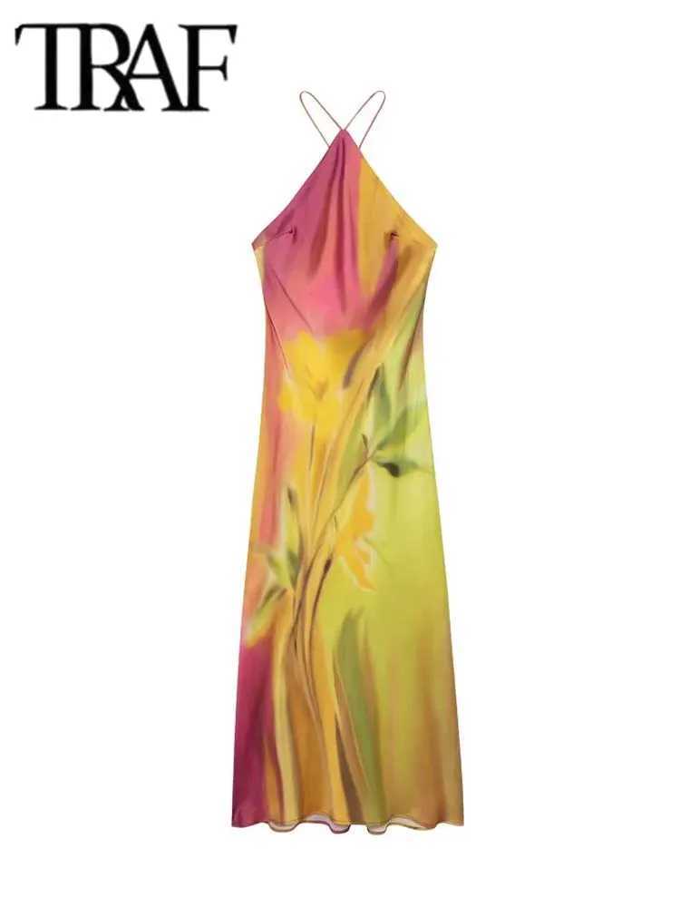 Womens Summer Dress Beach Long Dresses for Women 2024 New Fashion Print Backless Sexy Midi Dress Elegant Party DressesXJ250514