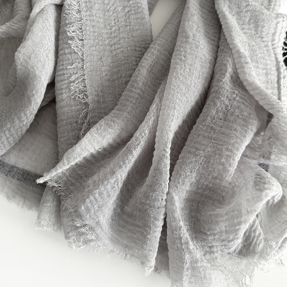 K721 Cross-border cotton and linen scarf women's gauze scarf new style solid color summer sun protection breathable shawl retro rough edge silk s