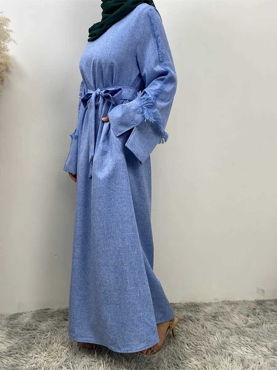 Fashion Abaya Dubai Luxury Islamic Dresses Ramadan Linen Kaftans For Women Muslim Dress Turkey Caftan Marocain Femme Robe Ka X250514