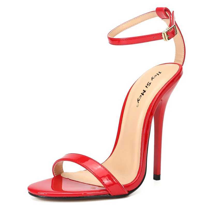 Hey My Sexy Womens Sandals 2025 Luxury Summer Shoes Ankle Strap Black White High Heels Stripper Shoes Unisex Large Size 11 W250514