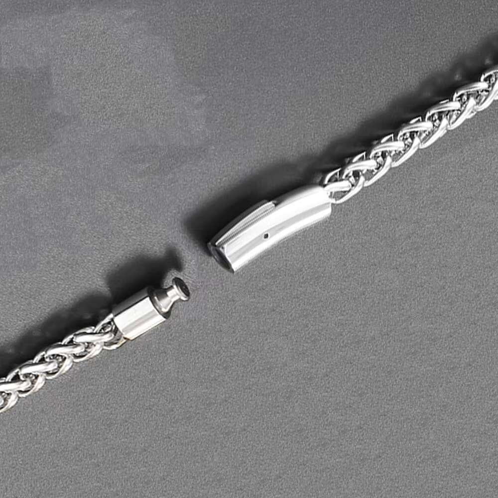 6mm hip-hop necklace with gold-plated stainless steel chain, rose gold and sier dragon bone chain