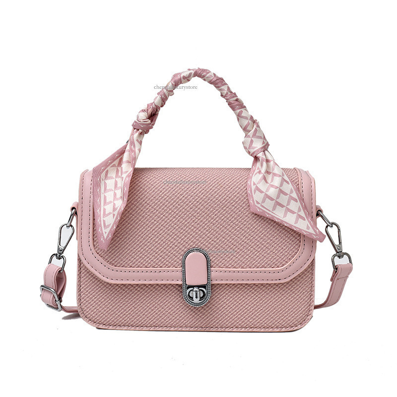 Women's Fashion Handbag 2025 Free Shipping Designer Bag Colorful Small Square Towel Comparison Splicing Diagonal Texture Single Shoulder Crossbod