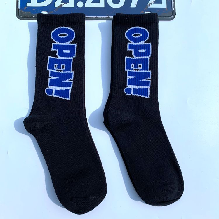 Designer Socks OPEN Men S And Women S Mid Tube Trendy Ins Haruku Hip Hop Street Academy Style Skateboarding Long Socks Sports Socks