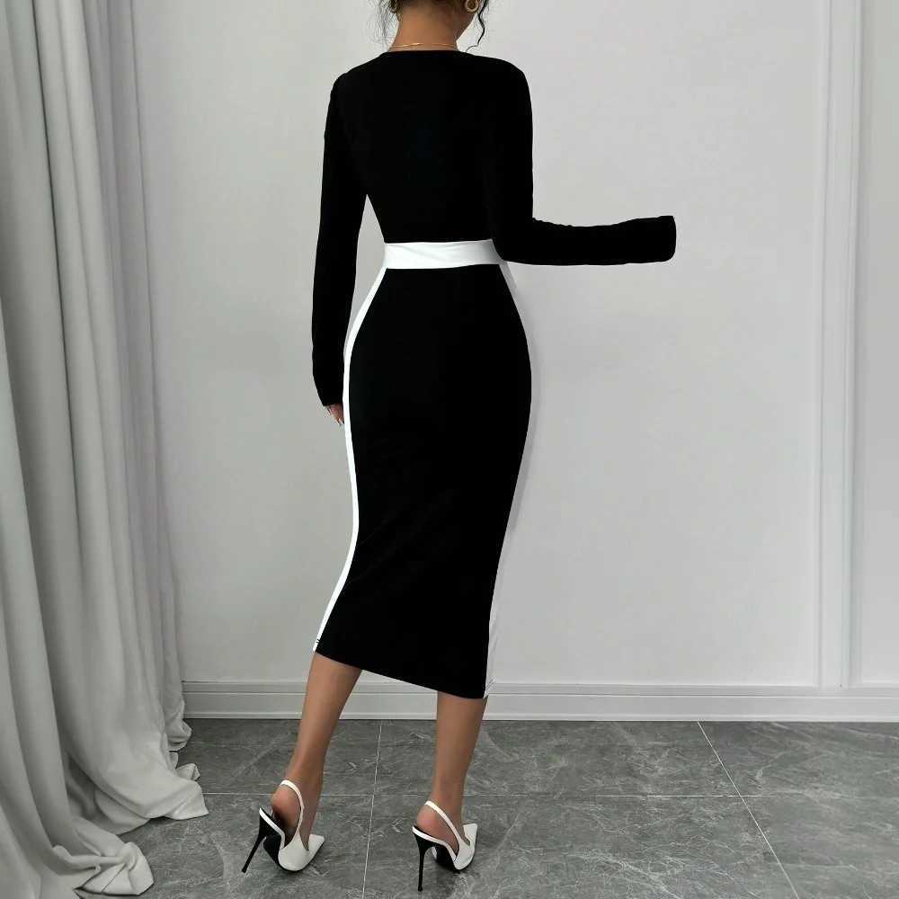 Autumn Winter Sweater Dress for Women 2024 New Arrivals Square Neck High Waist Long Knitted Dress Korean Maxi DressesXJ250514