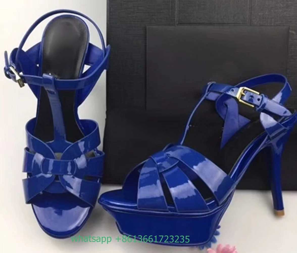 Platform Cross Strap Women Sandals Solid Peep Toe Thin High Heels Pu Slingback Ankle Strap Summer Sandals Fashion Party Shoes W250514