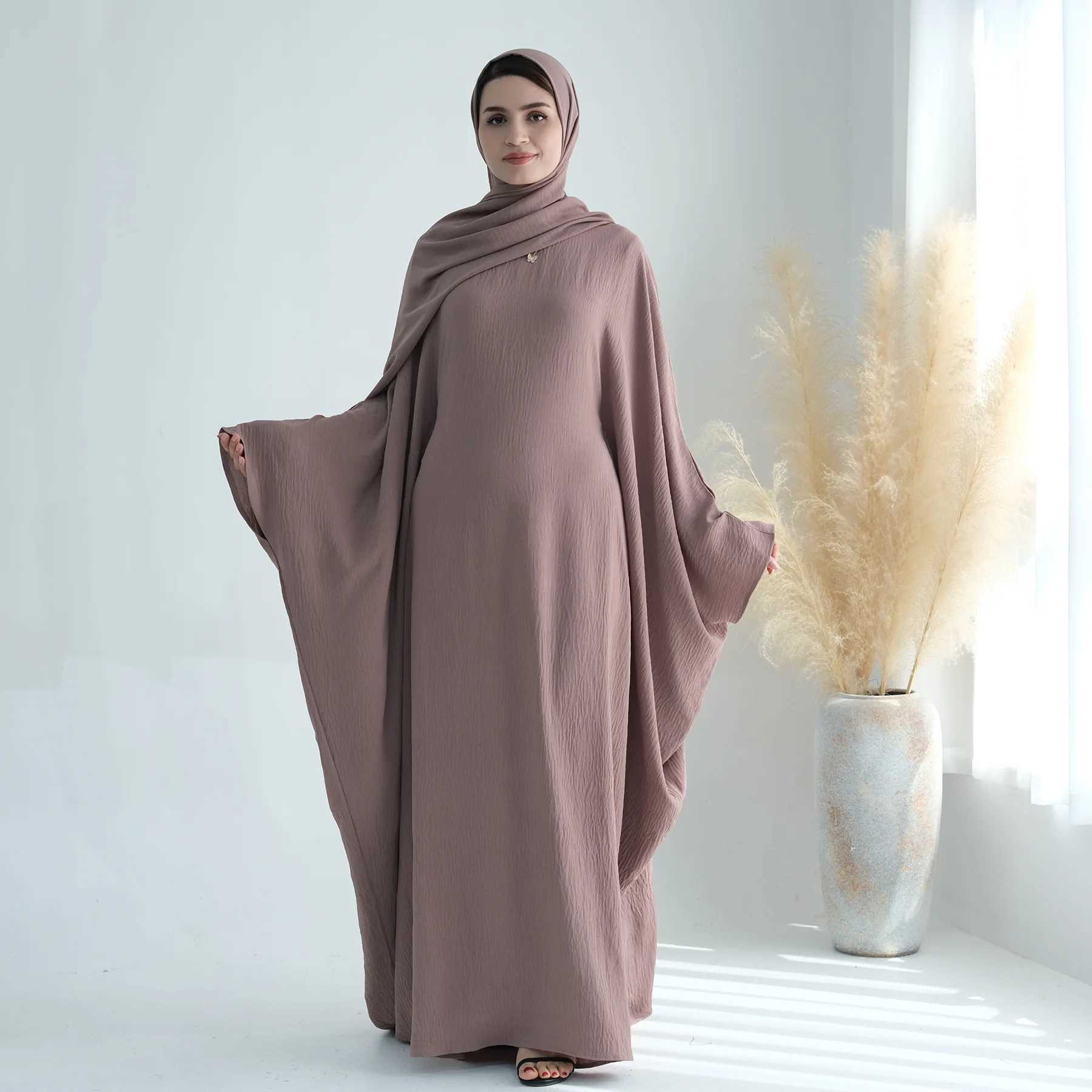 2024 Ramadan Abaya Dubai Kaftan Muslim Long Dress Turkey Abayas For Prayer Islamic Clothing Women Robe Longue Femme Musulmane X2505141