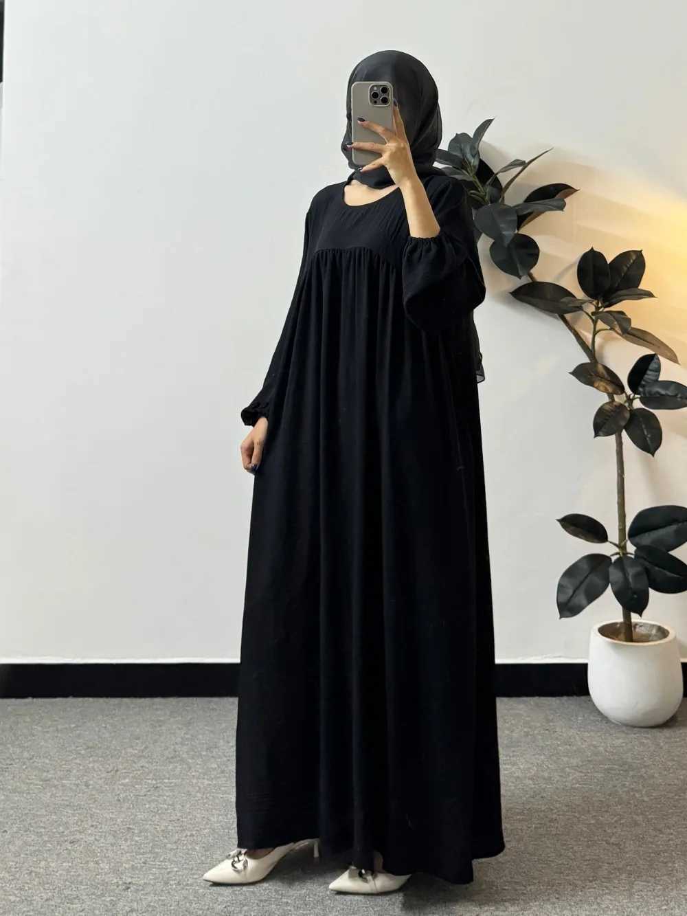 Loose Maxi Prayer Dress Muslim Modest Dresses Jilbabs Full Slve Casual Solid Pockets Robe Long Ramadan Dress Women Abayas X250514