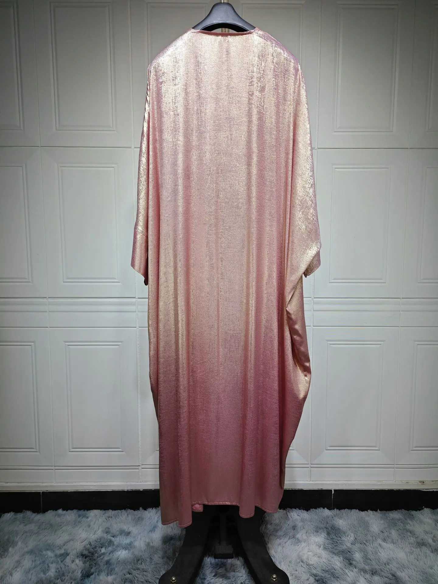 Ramadan Eid Shiny Batwing Satin Open Kimono Abaya Dubai Luxury Muslim Abayas For Women Kaftan Dress Islamic Clothing Femme Robes X250514