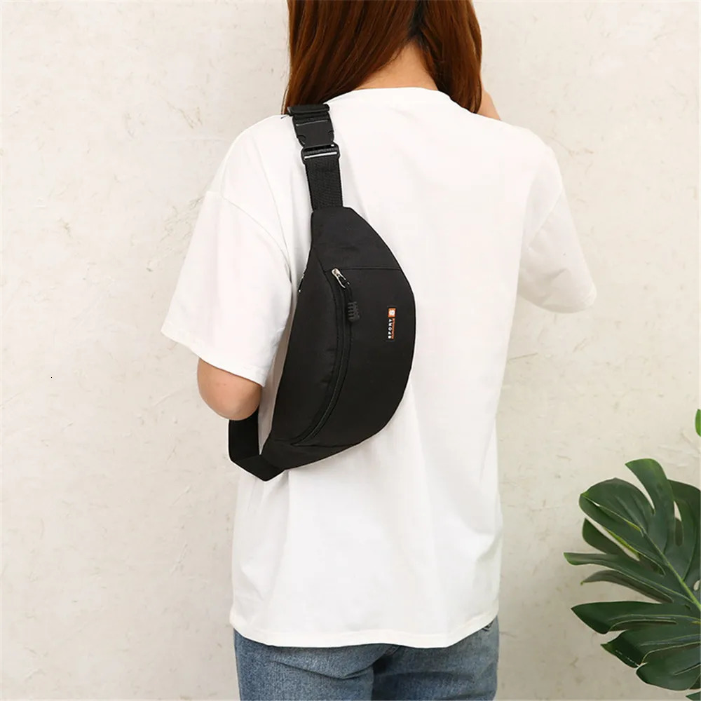 Men Women Black Waist Bag Sport Run Fanny Pack Crossbody Fashion Chest Phone Purse Multifunction Belt 250514