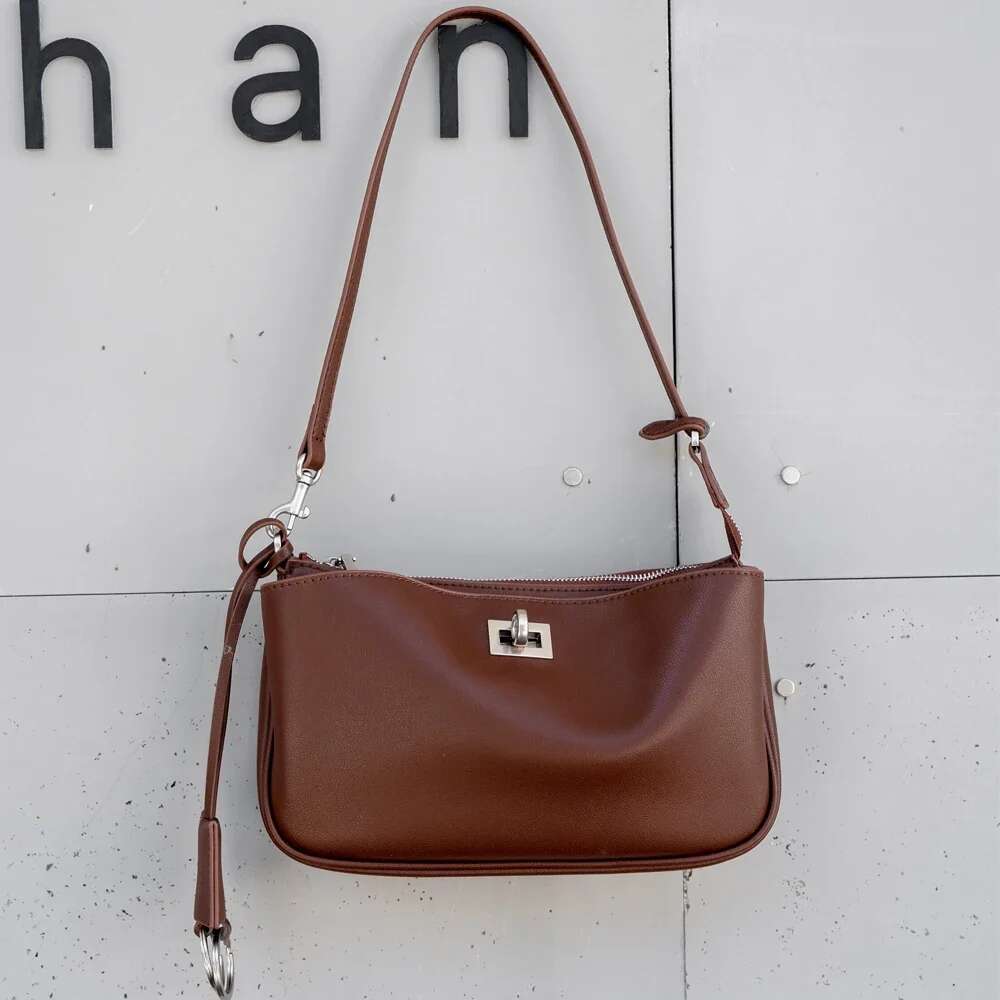 Genuine Leather Fashion Small Brand Designer Women Cowhide Coffe Bags Shoulder Corssbody Good Quality Femal Bag Black New