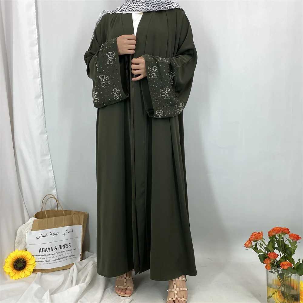 Fashion Muslim hot diamond temperament selling cardigan dress X250514