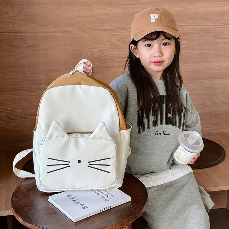 Children Girls Backpack Cartoon Cat Kids Kindergarten School Bags Portable Child Backpack for Boys Travel Bag Kids Gift 250514