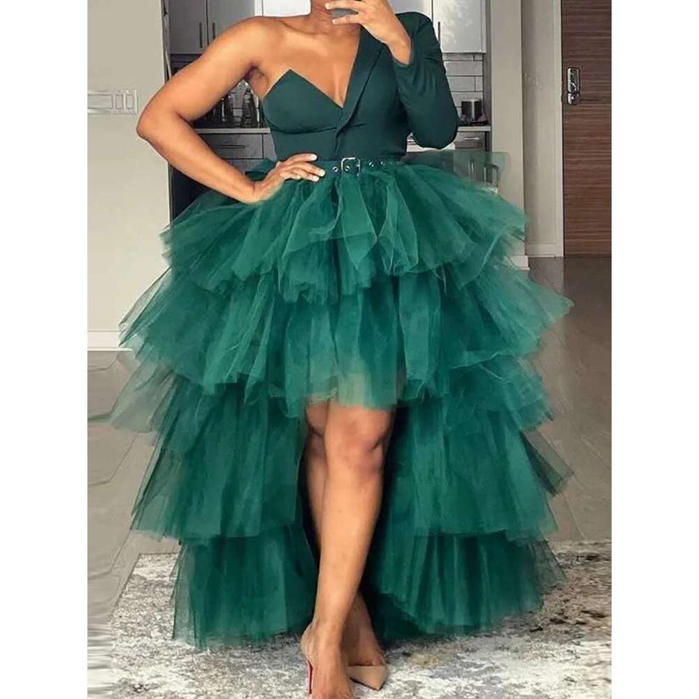 Womens Plus Size Dresses Sexy V Neck Long Elegant with Sleeves Green Evening Mesh Blazer Dress Wholesale Dropshipping