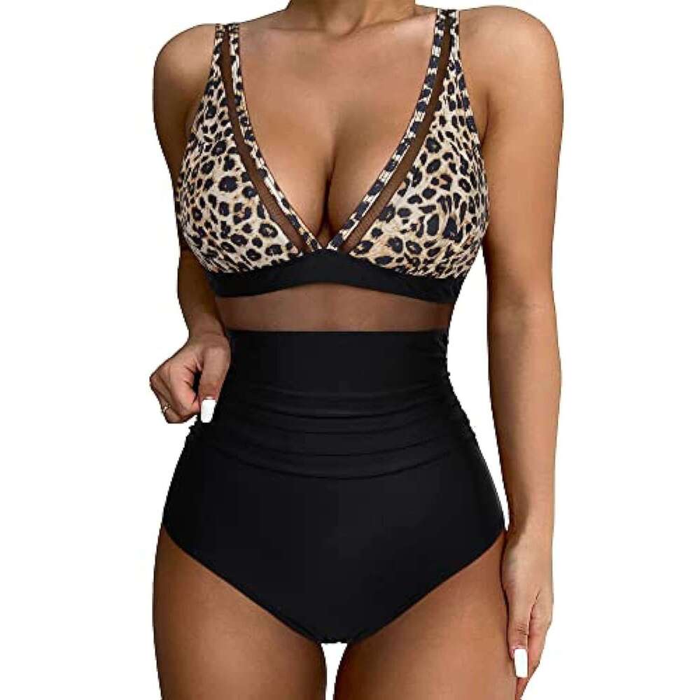 New European American high waisted one-piece women's tight fitting and sexy hollow out popular swimsuit, 2025 new casual fashion trend clothing